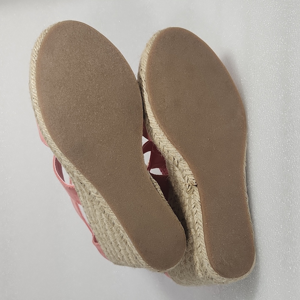 Coral Wedge Sandals Just Fab "Karsey" New In Box size 8 Rope Heel - Picture 6 of 15